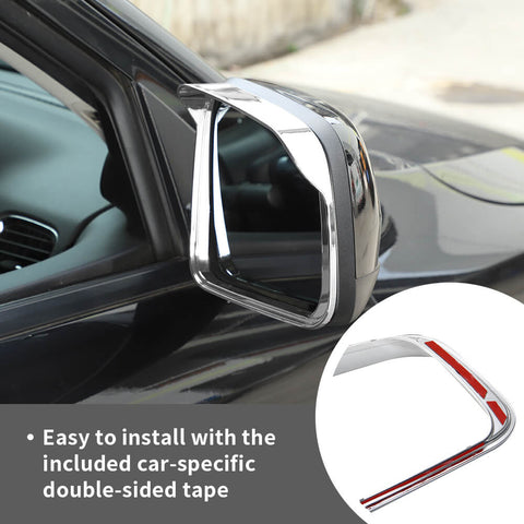 For 2011+ Dodge Durango Rearview Mirror Rain Eyebrow Cover Trim