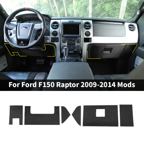 For 2009-2014 Ford F150 Raptor Front Dash Panel Center Console Decor Cover Trim