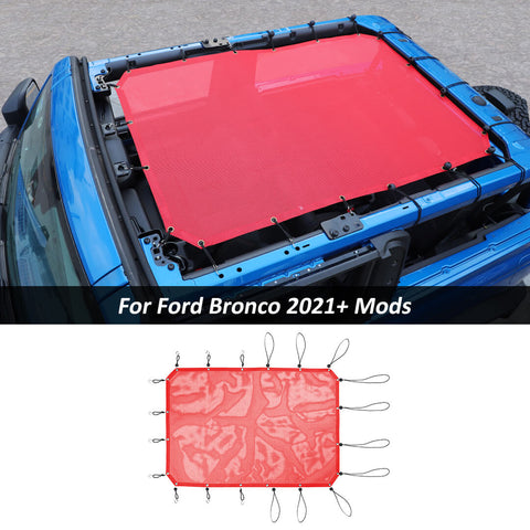 For 2021+ Ford Bronco 2-Door Top Sunshade Mesh Anti-UV Blocker Protection
