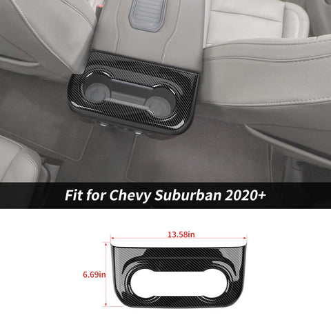 Front & Rear Center Console Cup Holder Panel Trim For Chevy Suburban 2020+ Accessories | CheroCar