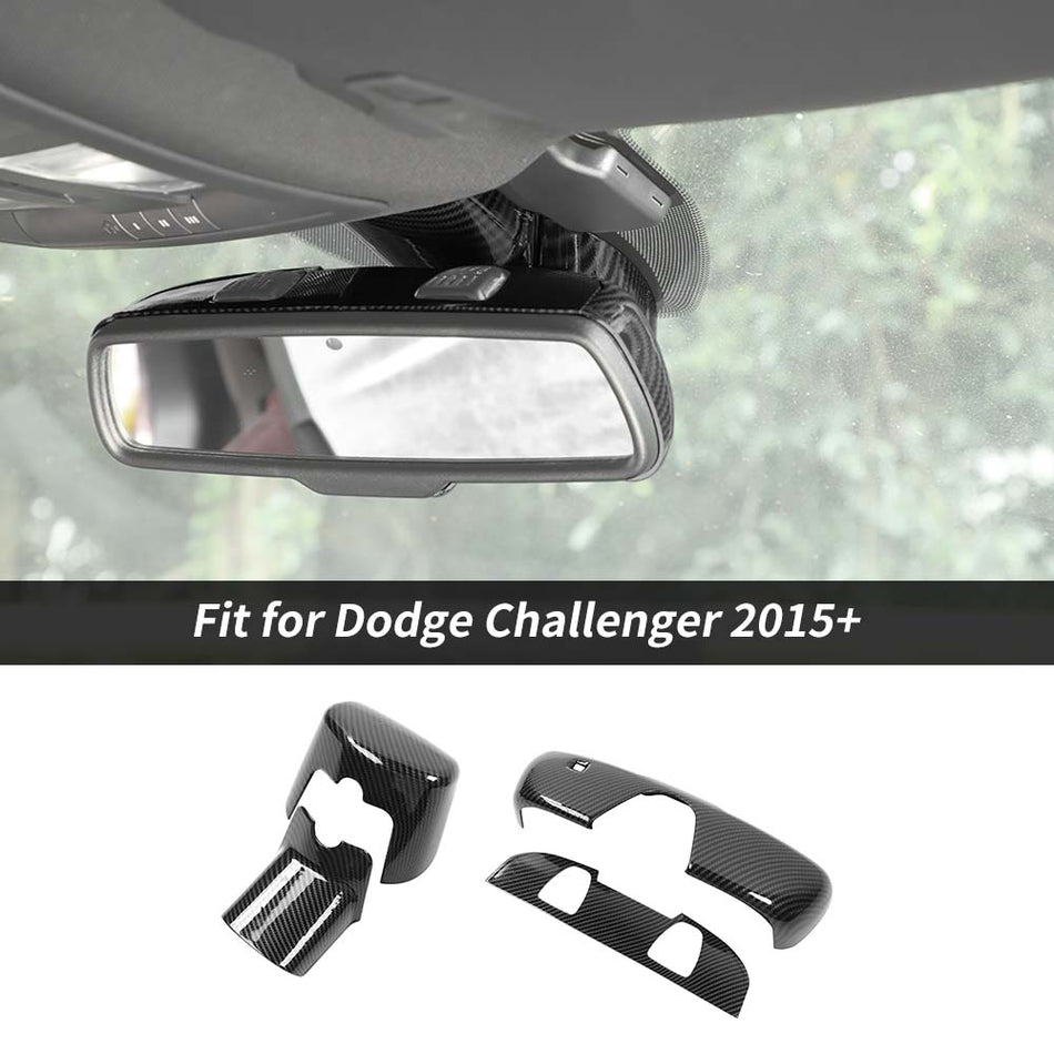 For 2015+ Dodge Challenger Interior Rear View Mirror Panel Trim Full Cover