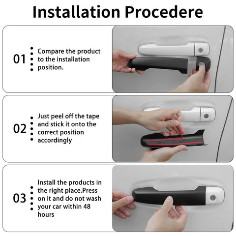 For 2010-2024 Toyota 4Runner Door Handle Trim Decor Cover No Smart Lock Hole