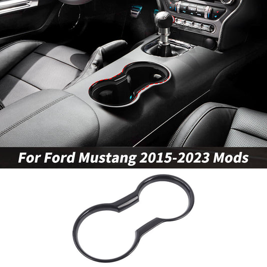 For 2015-2023 Ford Mustang Front Water Cup Holder Decoration Cover Trim Frame