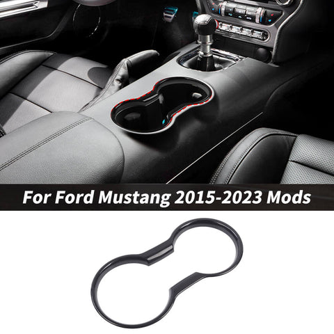 For 2015-2023 Ford Mustang Front Water Cup Holder Decoration Cover Trim Frame