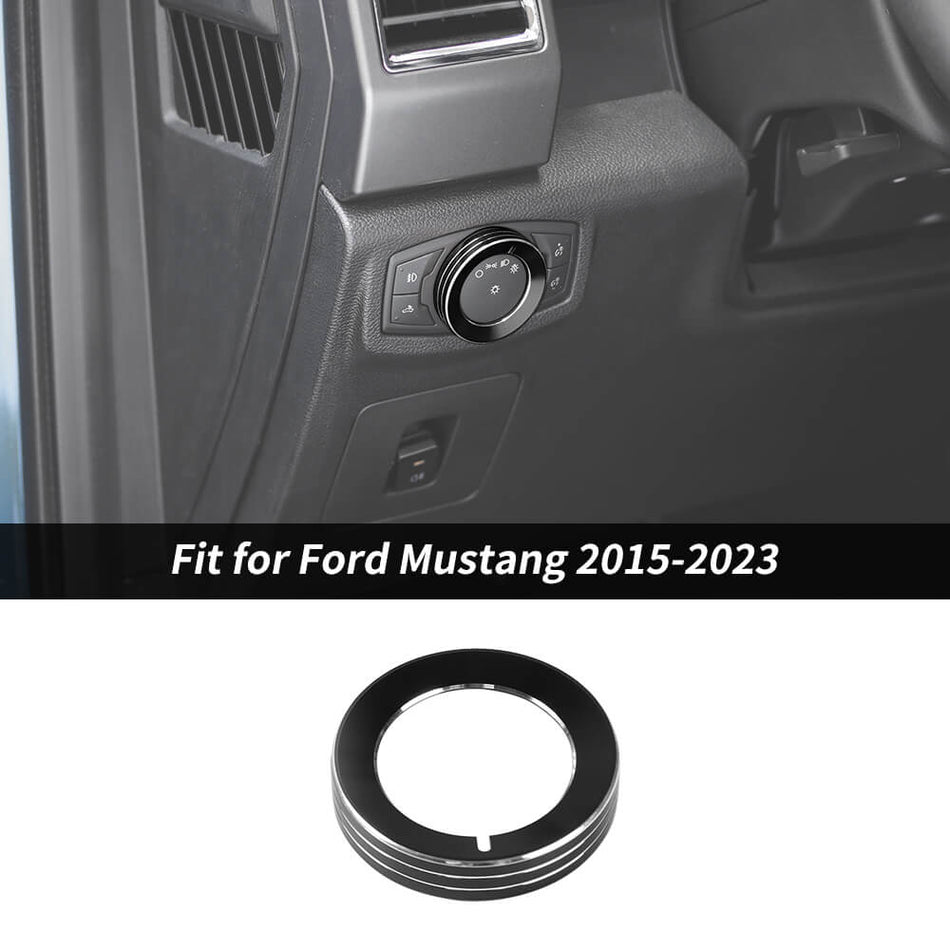 For Ford 2015-2020 F150 & 2015-2023 Mustang Headlight Switch Button Knob Ring Trim Bezels