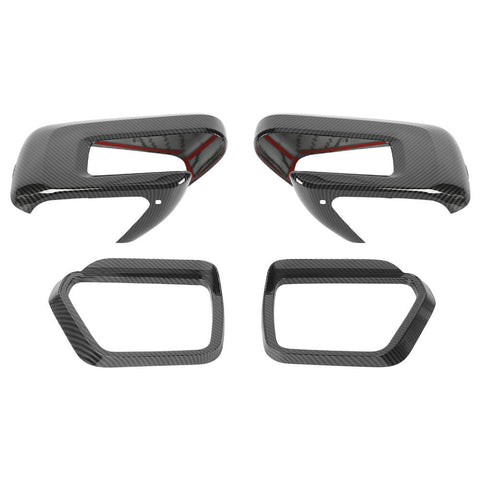 For 2021+ Ford F150 Rear View Mirror Shell & Rain Eyebrow Cover Trim Frame Kit