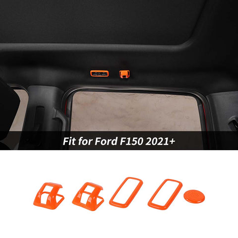 5x Roof Hook & Reading Light Cover Trim Decoration Kit For Ford F150 2021+ Accessories | CheroCar