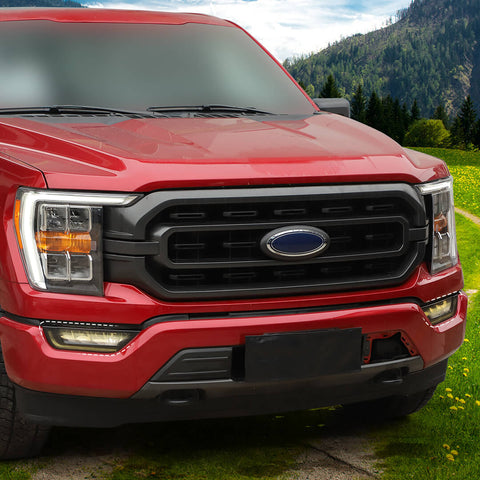 For 2021+ Ford F150 Smoked Black Front Fog Light Lamp Cover Trim Shell Guard