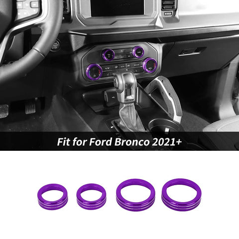 Air Conditioning/Audio Switch Knob Trim Ring For Ford Bronco 2021+ Accessories | CheroCar