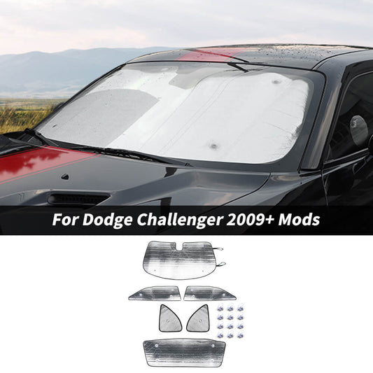 For 2009-2014 Dodge Challenger Car Window Sunshade Visors Full Set UV Block Cover