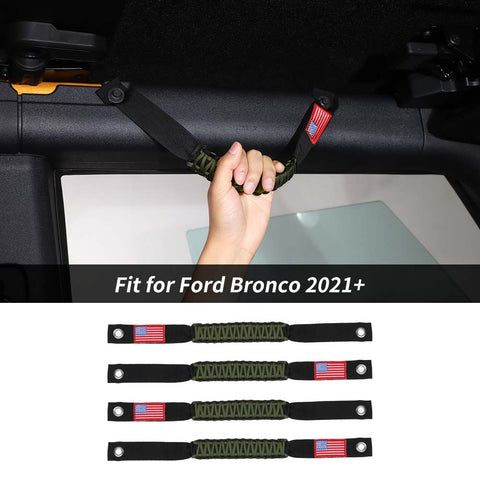 4 x Roll Bar Roof Top Grab Handles Grip For Ford Bronco 2021+ US Flagh Accessories | CheroCar