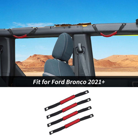 4 x Roll Bar Roof Top Grab Handles Grip For Ford Bronco 2021+ 2/4 Doors Accessories | CheroCar