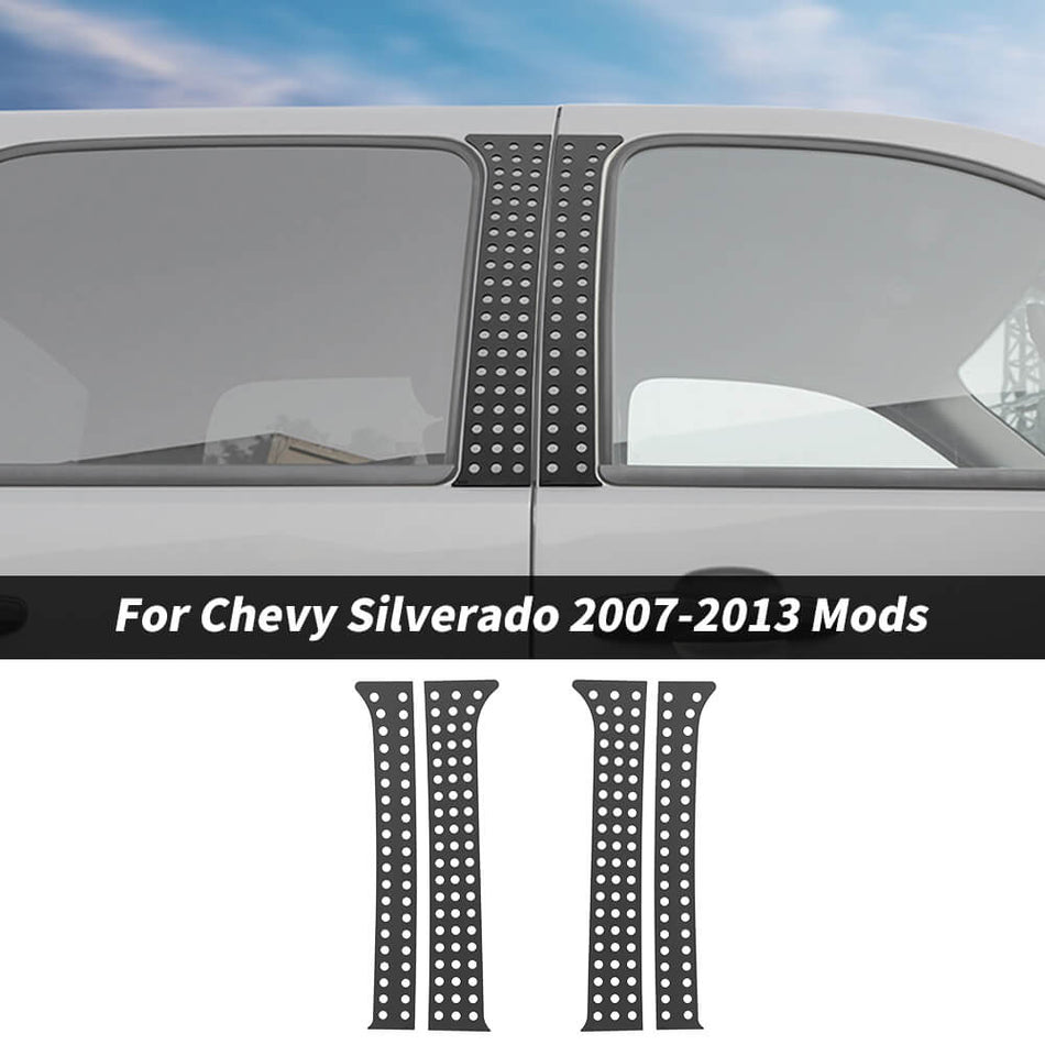 For 2007-2013 Chevy Avalanche/Silverado/GMC-SIERRA Aluminum Alloy Window Center Pillar Posts Panel Trim Cover