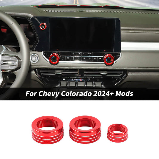For 2024+ Chevy Colorado Center Console Dash GPS Knob Adjustment Ring Trim