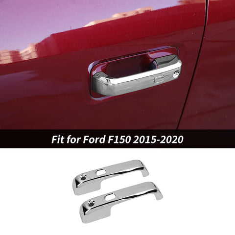 Black Door Handle Covers WITH Smartkey For Ford F150 2015-2020 Accessories | CheroCar