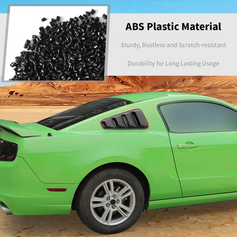 For 2010-2014 Ford Mustang Rear Side Window blinds Louvers Trim Cover