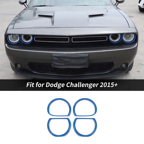 Front Headlight Lamp Cover Trim Bezels For Dodge Challenger 2015+ Accessories | CheroCar