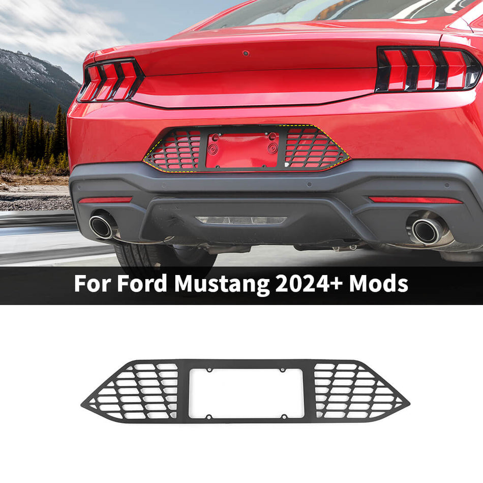 For 2024+ Ford Mustang Exterior Rear License Frame Protector Cover Trim