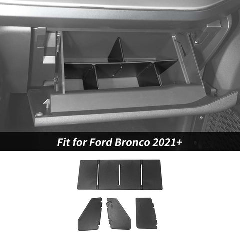 For 2021+ Ford Bronco Passenger Glove Box Storage Organizer Insert Divider