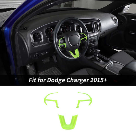 Steering Wheel Decor Cover Trim for Dodge Challenger & Charger 2015+ & Durango 2014+ Carbon Fiber 3pcs/set｜CheroCar