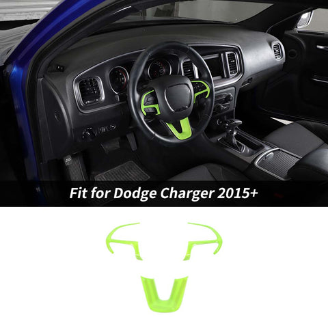 For 2015+ Dodge Challenger & Charger & 2014+ Durango Steering Wheel Decor Cover Trim