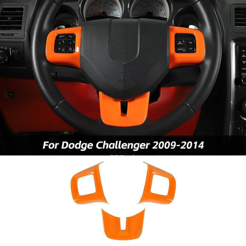 Steering Wheel Decor Cover Trim For Dodge Challenger & Charger & Durango & Dart 2009-2014 & Journey 2013+｜CheroCar