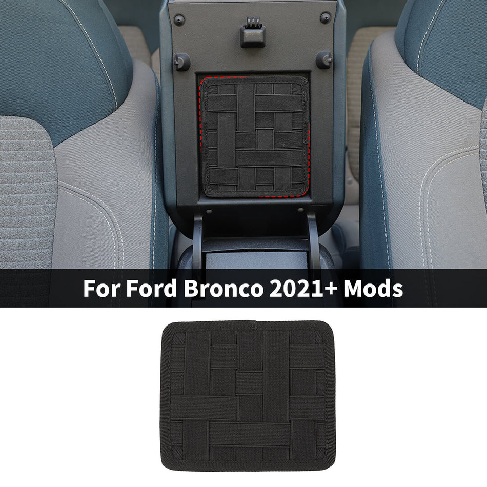 For 2021+ Ford Bronco Interior Armrest Box Hanging Elastic Grid Woven Board
