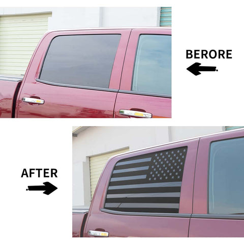 Car Rear Window Trim Stickers For Chevy Silverado/GMC Sierra 2014-2017 American flag Accessories | CheroCar