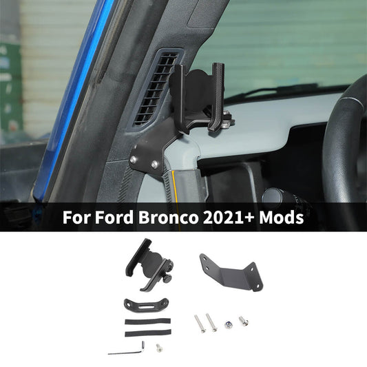 For 2021+ Ford Bronco A Pillar Handle Cell phone Holder Mount Driver Side