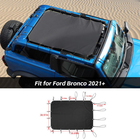 Black Cloth Soft Top Cover For Ford Bronco 2021+ 2/4-Door Accessories | CheroCar