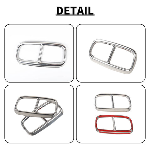 For 2015+ Dodge Challenger Tail Tailpipe Throat Exhaust Pipes Decor Cover Trim