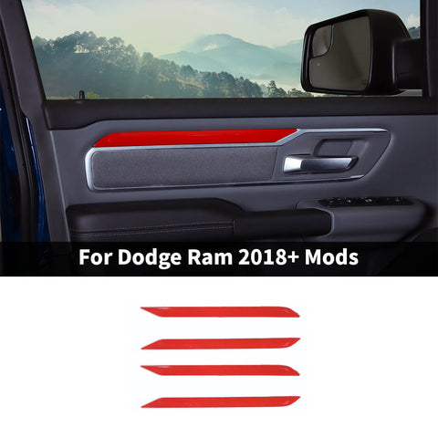 For 2018+ Dodge RAM Interior Car Door Decoration Strips Trim Cover