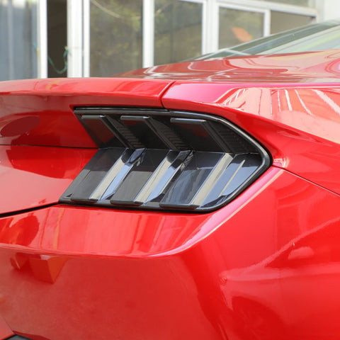 For 2024+ Ford Mustang Sides Rear Tail Light Trim Overlay Bezel Smoked Black