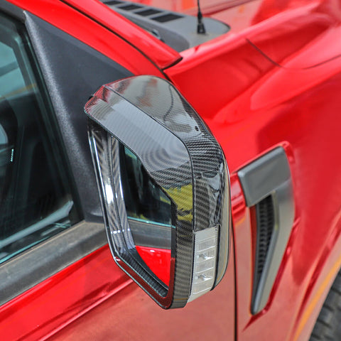 For 2021+ Ford F150 Rear View Mirror Shell & Rain Eyebrow Cover Trim Frame Kit