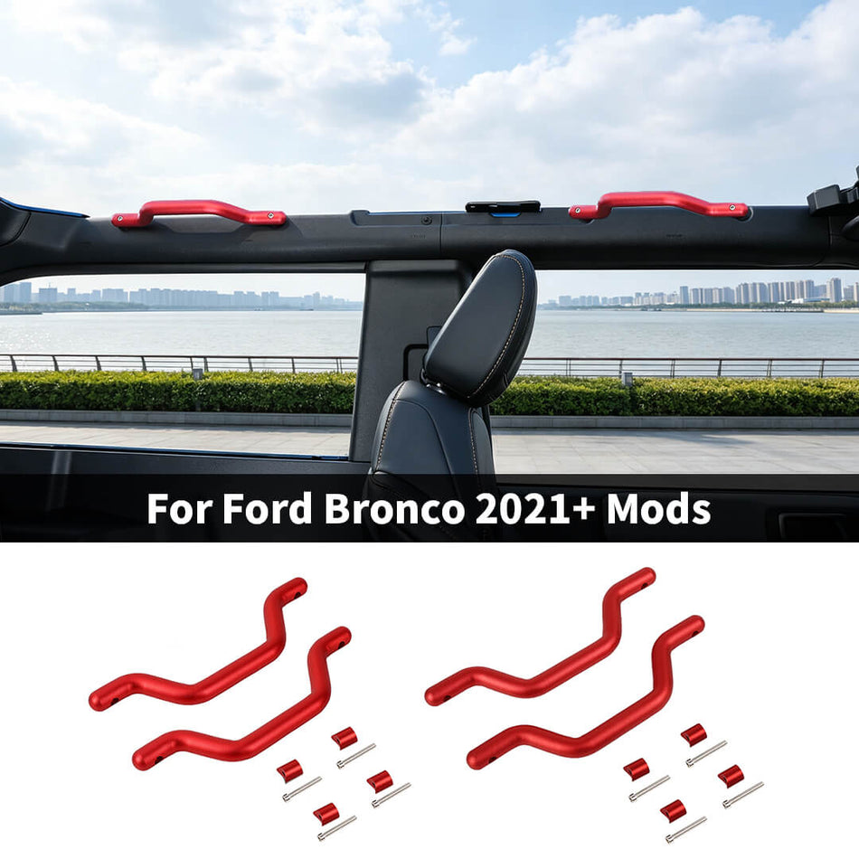 For 2021+ Ford Bronco Interior Front Rear Roof Top Roll Bar Grab Assist Handles Grip Accessories