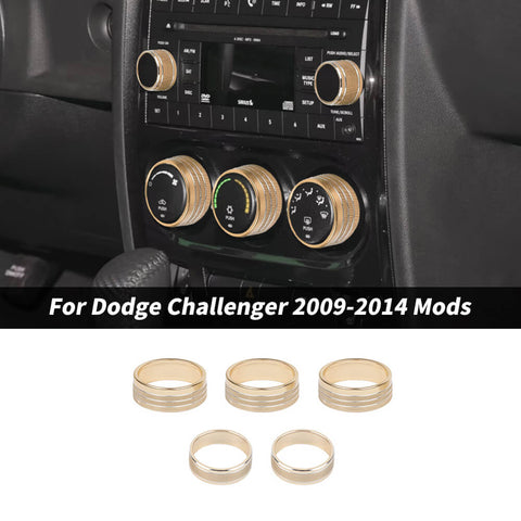 For 2009-2014 Dodge Challenger Air Conditioner & CD Switch Knob Trim Ring
