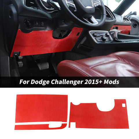 For 2015+ Dodge Challenger Central Control Anti-kick Panel Trim Cover Decor Sticker