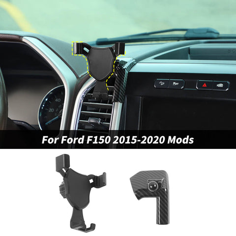 For 2015-2020 Ford F150 Dashboard 360° Car Mount Mobile Phone Bracket Holder Black