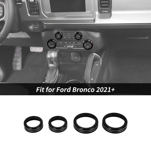 Air Conditioning/Audio Switch Knob Trim Ring For Ford Bronco 2021+ Accessories | CheroCar