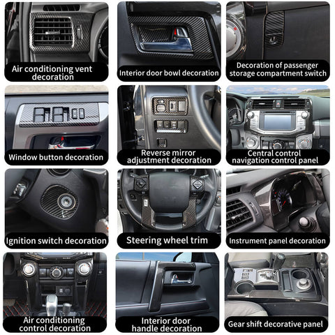 For 2010-2019 4Runner Center Console Steering Wheel Dash Trim Cover Kit