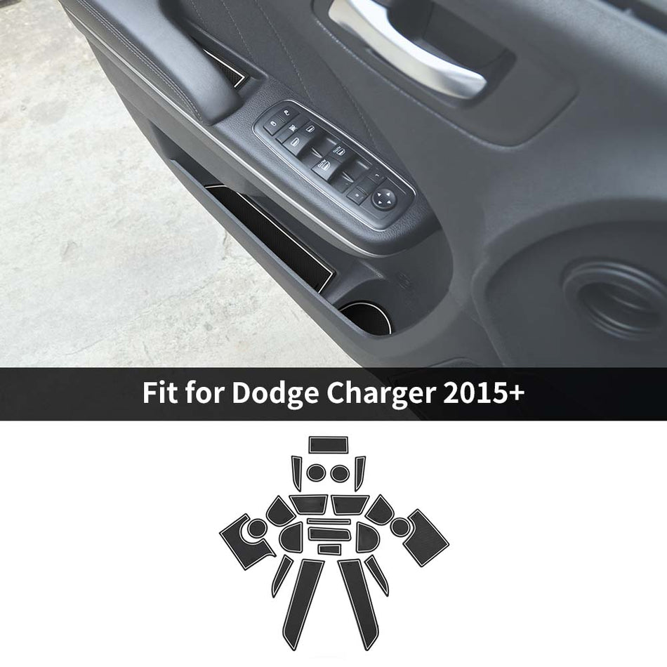 For 2015+ Dodge Charger 22 x Non-Slip Door Slot Cup Mat Pad Trim