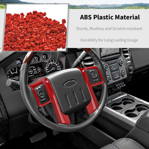 For 2008-2016 Ford F250/F350/F450/F550 Interior Steering Wheel Cover Trim