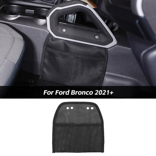 Center Gear Shift Side Mesh Pocket Storage Bag For Ford Bronco 2021+ Accessories | CheroCar