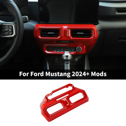 For Ford Mustang 2024-2025 Red Mustang Center Console Air Vent Outlet Frame Cover