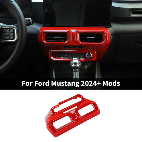 For Ford Mustang 2024-2025 Red Mustang Center Console Air Vent Outlet Frame Cover
