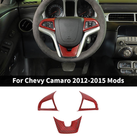 For 2012-2015 Chevy Camaro Interior Steering Wheel Cover Trim Bezels