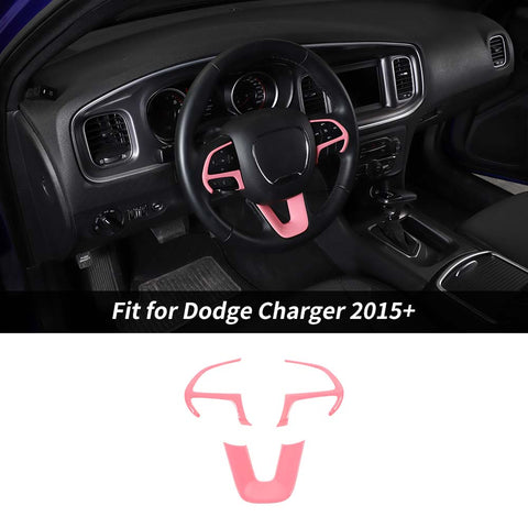 For 2015+ Dodge Challenger & Charger & 2014+ Durango Steering Wheel Decor Cover Trim