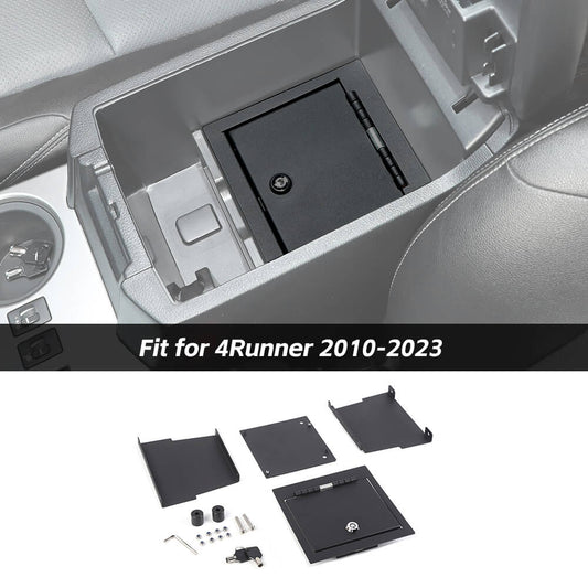For 2010-2023 Toyota 4Runner Center Console Safe Box Armrest Storage Key Lock Box