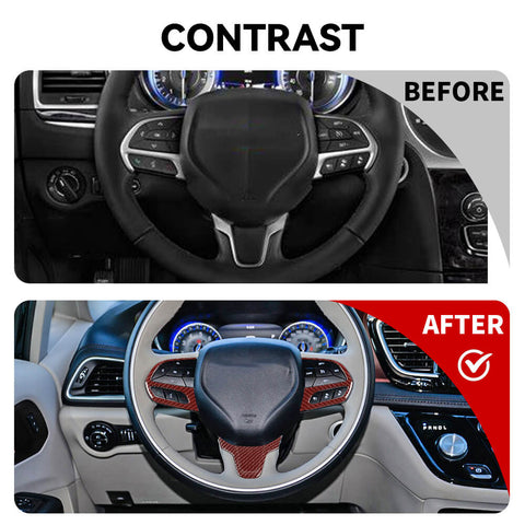For 2015+ Chrysler 300C Interior Steering Wheel Cover Trim Bezel