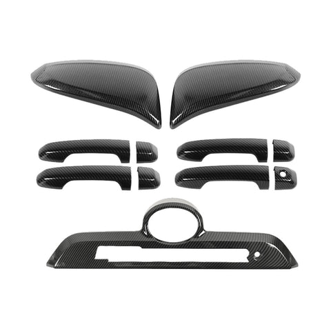 For 2017-2023 4Runner Rearview Mirror Shell & Door Handle & Tailgate Guard Cover Kit